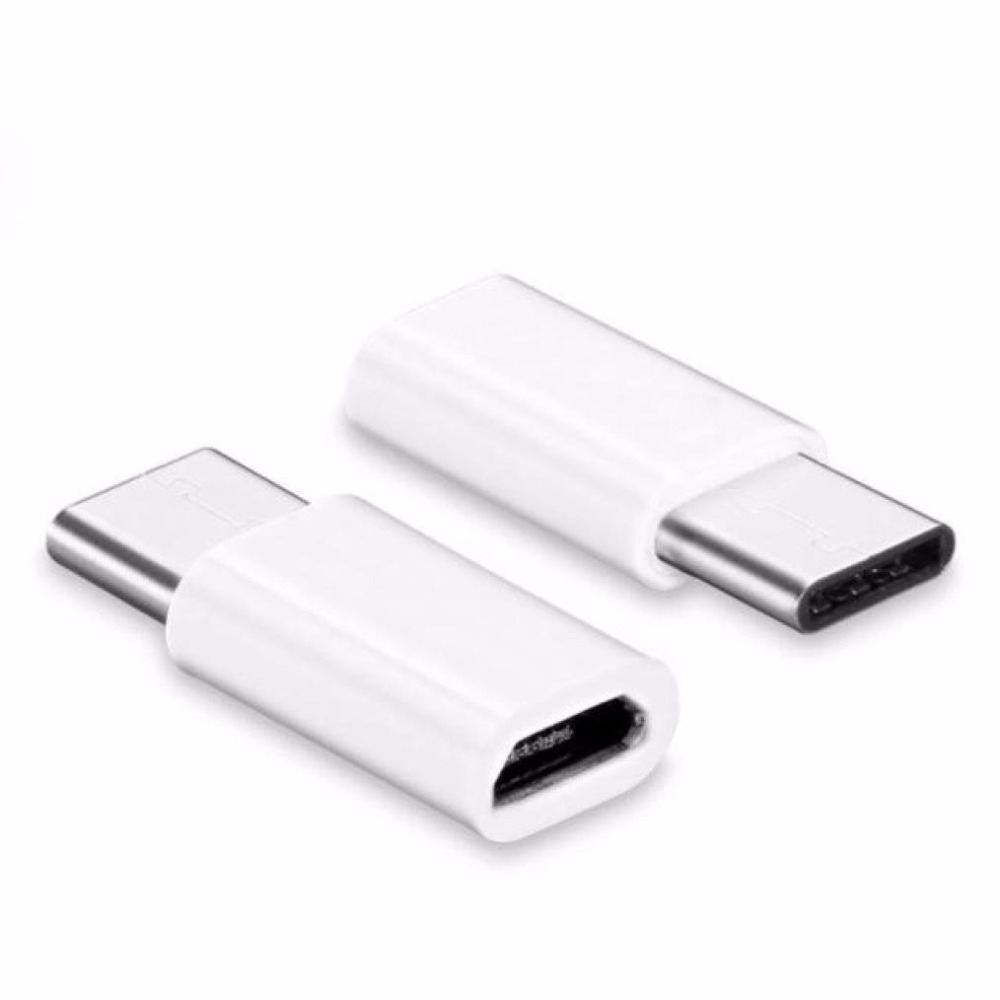 5/1 stk mobiltelefonadapter mikro usb til usb c adapter microusb-kontakt til huawei xiaomi samsung galakse  a7 adapter usb type c: Hvit