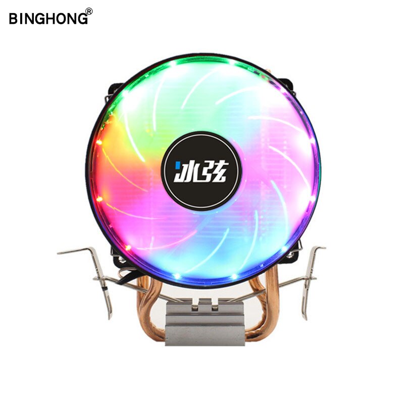 BINGHONG Intel Amd CPU Cooler Radiator RGB Cpu Cooler fan Cooling 8cm 2 Heatpipe For 775 1366 1151 1155 Am2 Fm2: (Magic light) / 4PIN LGA INTEL AMD