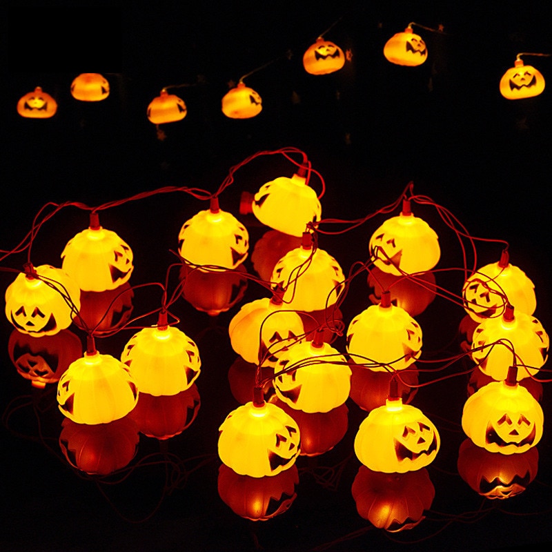 Claite 2.7m 16 led halloween græskar string lys led fe lys til festivaler jul halloween indretning lys