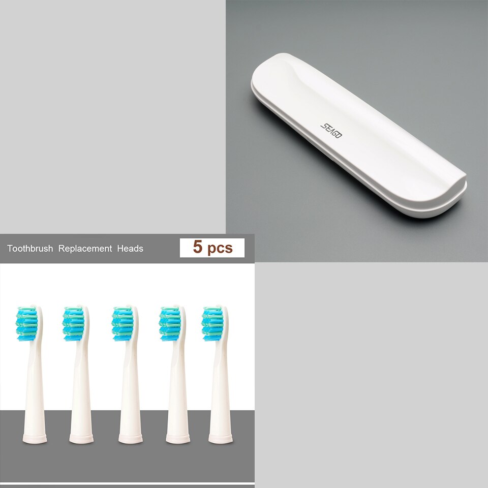 Seago elektriske tandbørsteudskiftningshoveder passer til  sg551 sg515 sg958 sg949 sg507 originale elektriske tandbørstehoveder: 5 whiteheads 1 æske