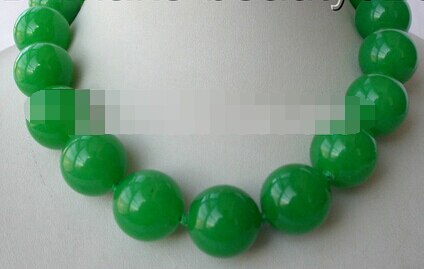 Ll <<< 0424 Prachtige Grote 20Mm Ronde Groene Kralen Ketting