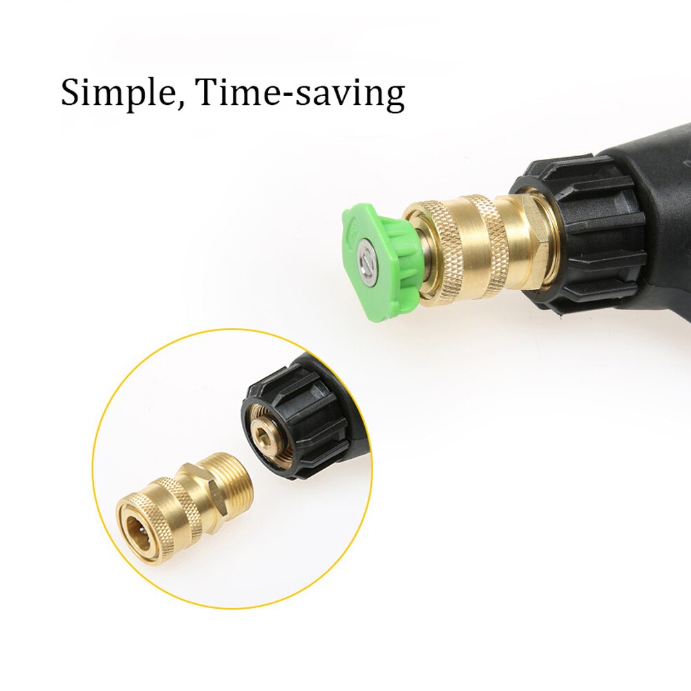 High Pressure Washer Adapter Set Quick Connect Kits For Snow Foam Lance M22 Swivel to M22 Metric to Quick Release