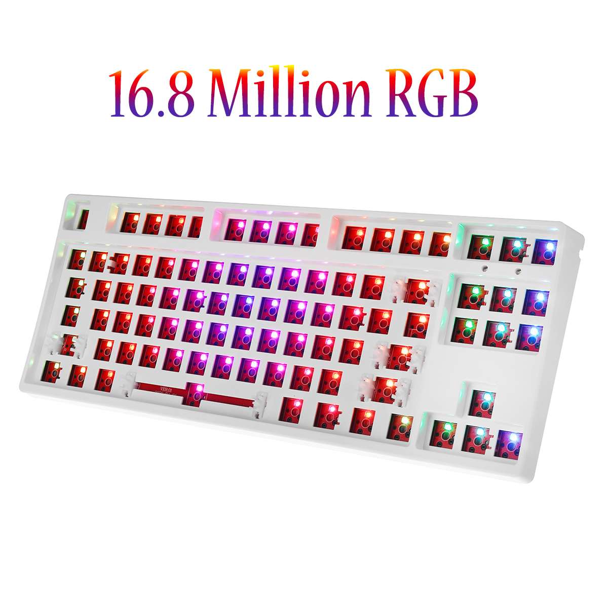 16.8 Million RGB Programmable Wired Replacable Cherry Gateron Switche Mechanical 80% keyboard DIY kit PCB Mounting Plate Case