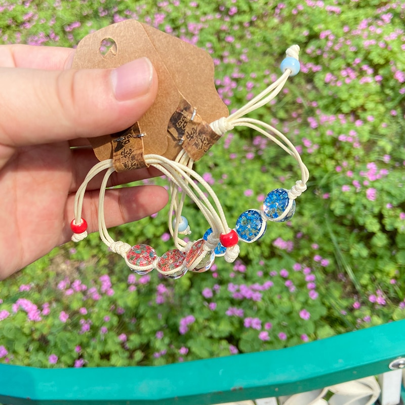 Dames armband met kristallen kralen, dames armband met bloemenpatroon, verstelbare maat, transparante kralenarmband, fijne sieraden