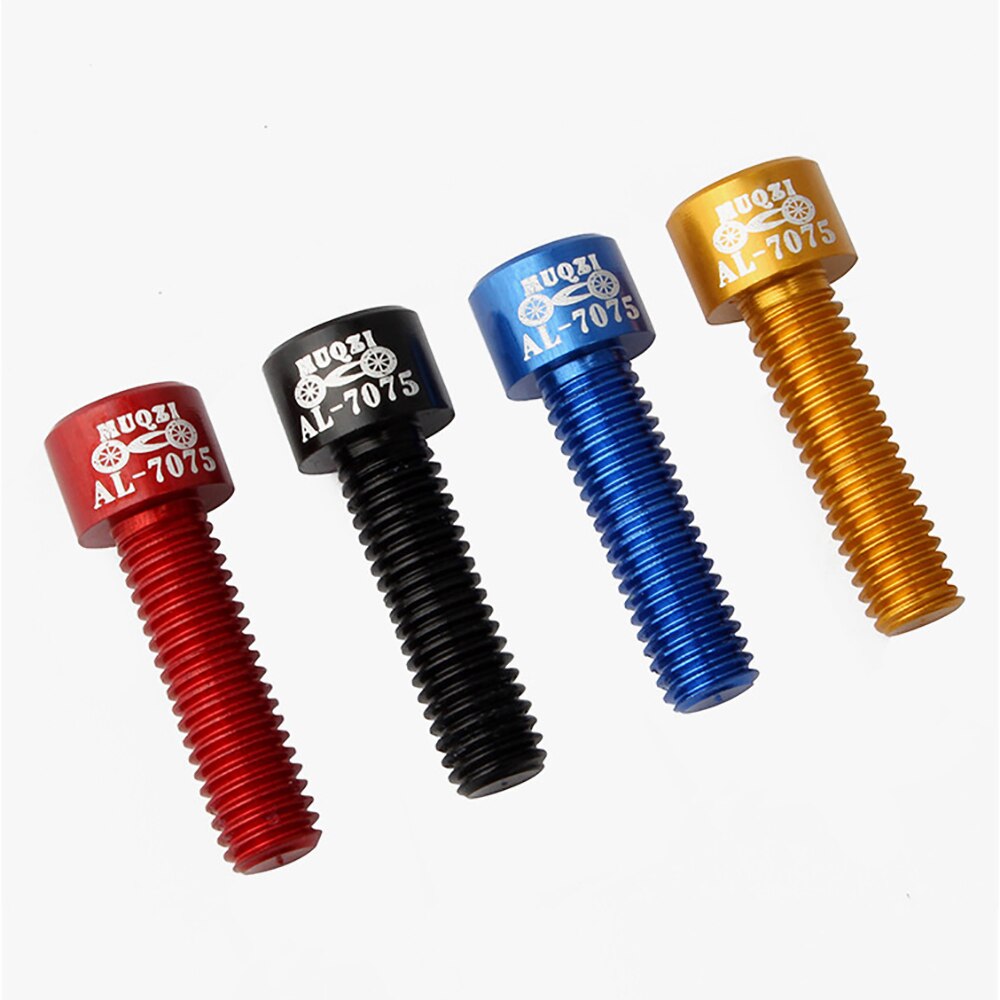 4pcs M5 Bicycle Bike Stem Screws Bolts Ultralight AL7075 Aluminum Cycling Stem Fixing Screws Replacement Bicycle Parts
