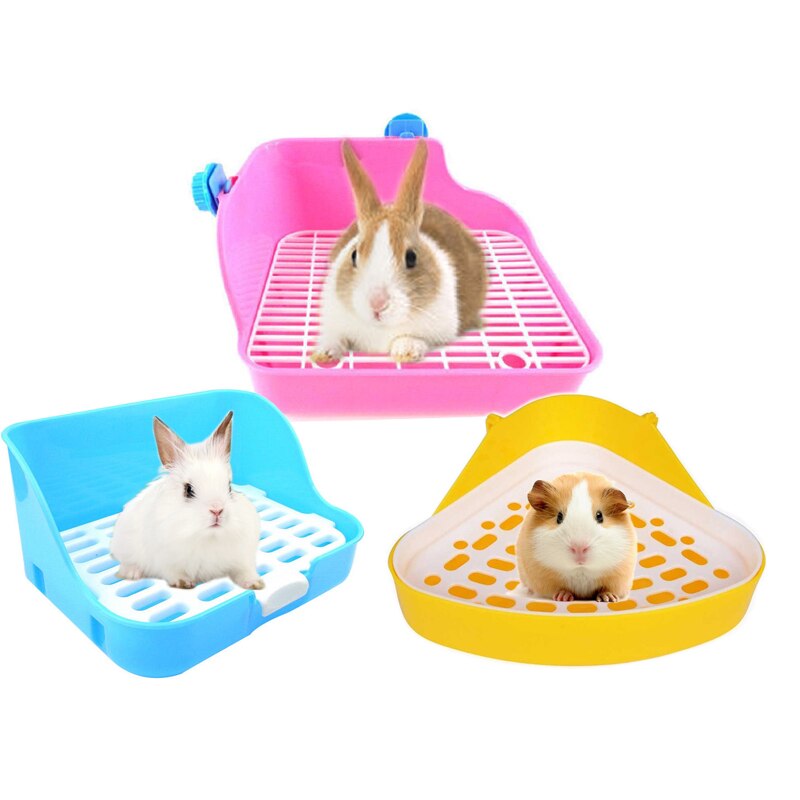 Bac à litière d'angle pour animaux domestiques, pour Hamster, chat, lapin, nettoyage, intérieur, formation pour petits animaux