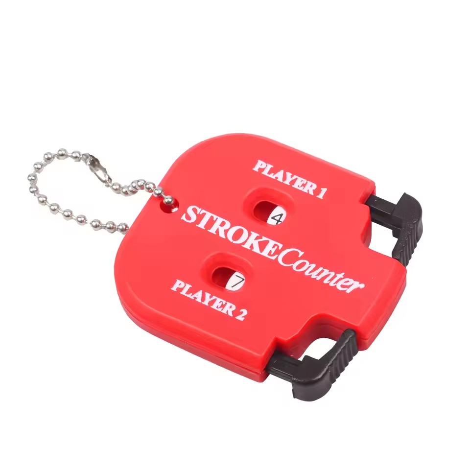 Mini draagbare golf shot count putter scoreteller met twee cijfers scoren, gemakkelijke terugkeer naar nul golfaccessoires met sleutelhanger: zwart