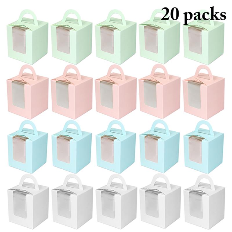 Söt mini kex godis låda enda muffin låda bärbar rosa fönster muffin låda mousse lera pudding flaska förpackning kopp: Storlek 3