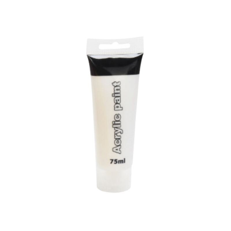 Peinture en tissu pour vêtements | Tuyau acrylique de 75ml peinture murale pour vêtements, fiber de clou Textile, peintures acryliques, grandes fournitures d'art: WHITE