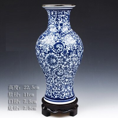 Blau und Weiß Porzellan Vasen Verriegelung Lotus Blume Keramik Vase Hause Dekoration Jingdezhen Blume Vasen R1842: Gelb