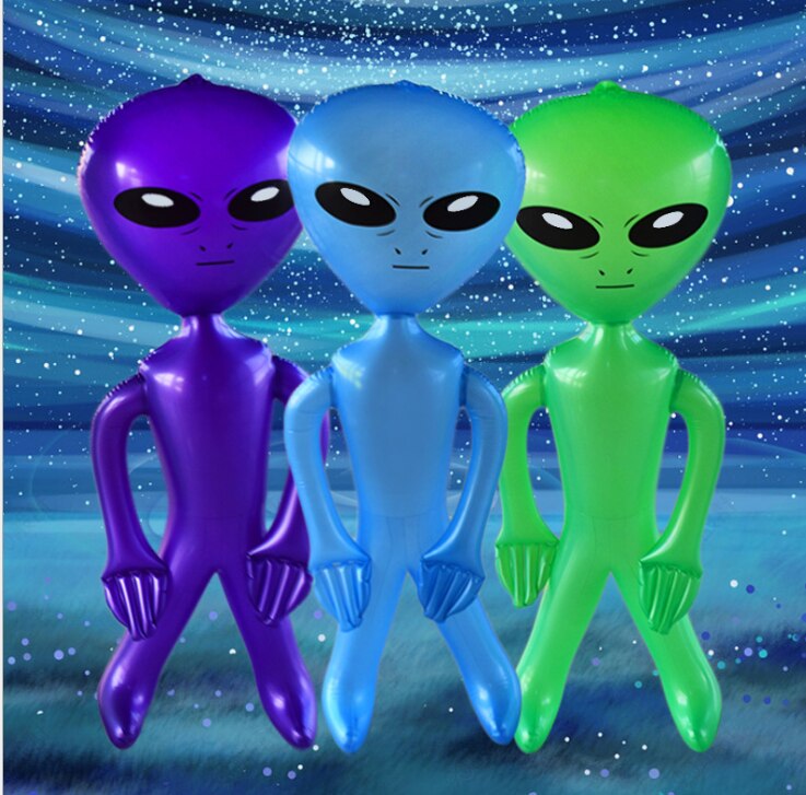 90 Cm/170 Cm Pvc Alien Opblaasbare Groene Pop Volwassen Kind Speelgoed Halloween Horror Kerst Verjaardagsfeestje Props