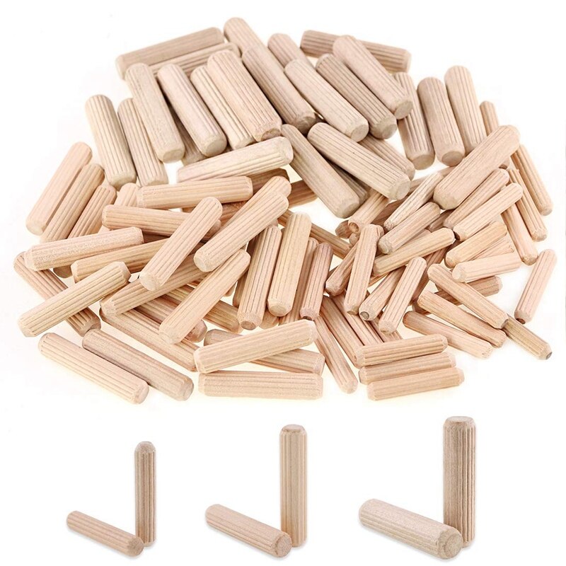 JFBL 400Pcs Wooden Dowels Assorted, 6Mm 8Mm 10Mm Wood Plugs Dowel Rods, Woodwork Pins Tapered For Grooved Fluted, Carpentry