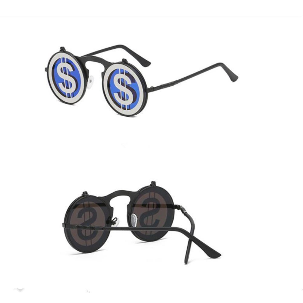 Dampf Punk Klappe retro Brille Sonnenbrille Männer Frauen Neue Runde kippen hoch Brille modisch Persönlichkeit Sonnenbrille: 4