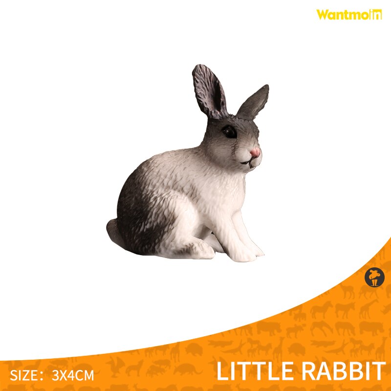 Wantmoin Een Effen Dier Model Set Van Twaalf Zodiac Ratten, Vee, Tijger, Konijn, snake En Pig Kinderen Speelgoed Cognitieve Model: Little rabbit