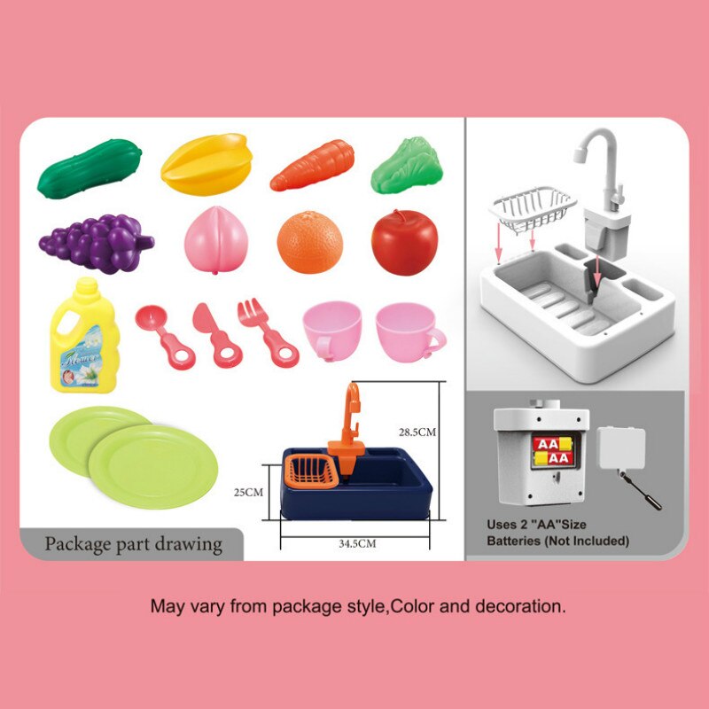 Speelgoedset voor gootsteen voor kinderen met visspel, servies, kraan voor stromend water, speelkeuken, accessoires, rollenspel, educatieve cadeaus voor kinderen Speelgoedset voor gootsteen voor kinderen met visspel, servies, kraan voor stromend water, speelkeuken, accessoires, rollenspel, educatieve cadeaus voor kinderen