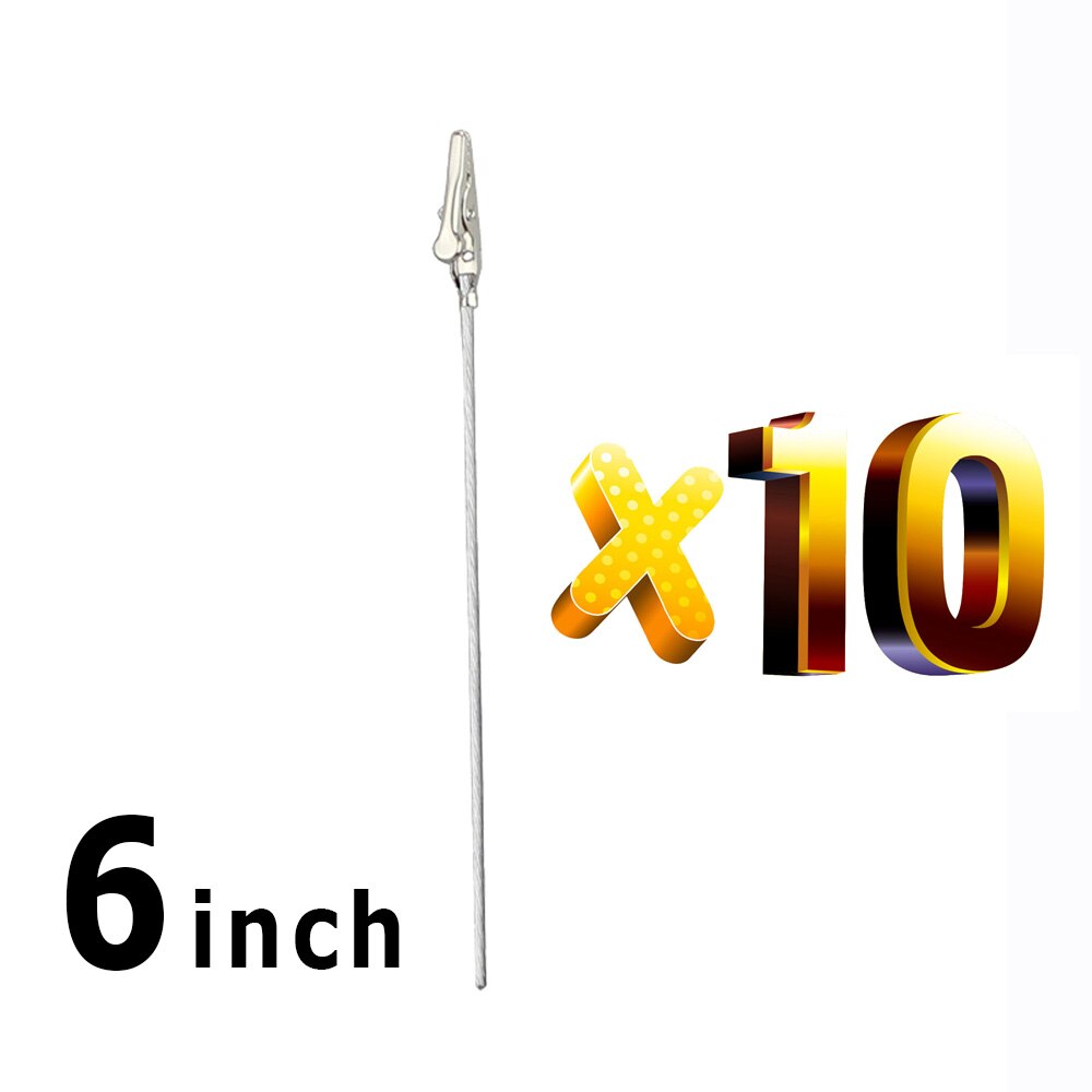 Lote 10 Uds DIY craft metal Alambre de cocodrilo memo foto clip titulares, arcilla & pinza para tarta accesorios, 4 ",5",6 "boda lugar favor: 6 inch length