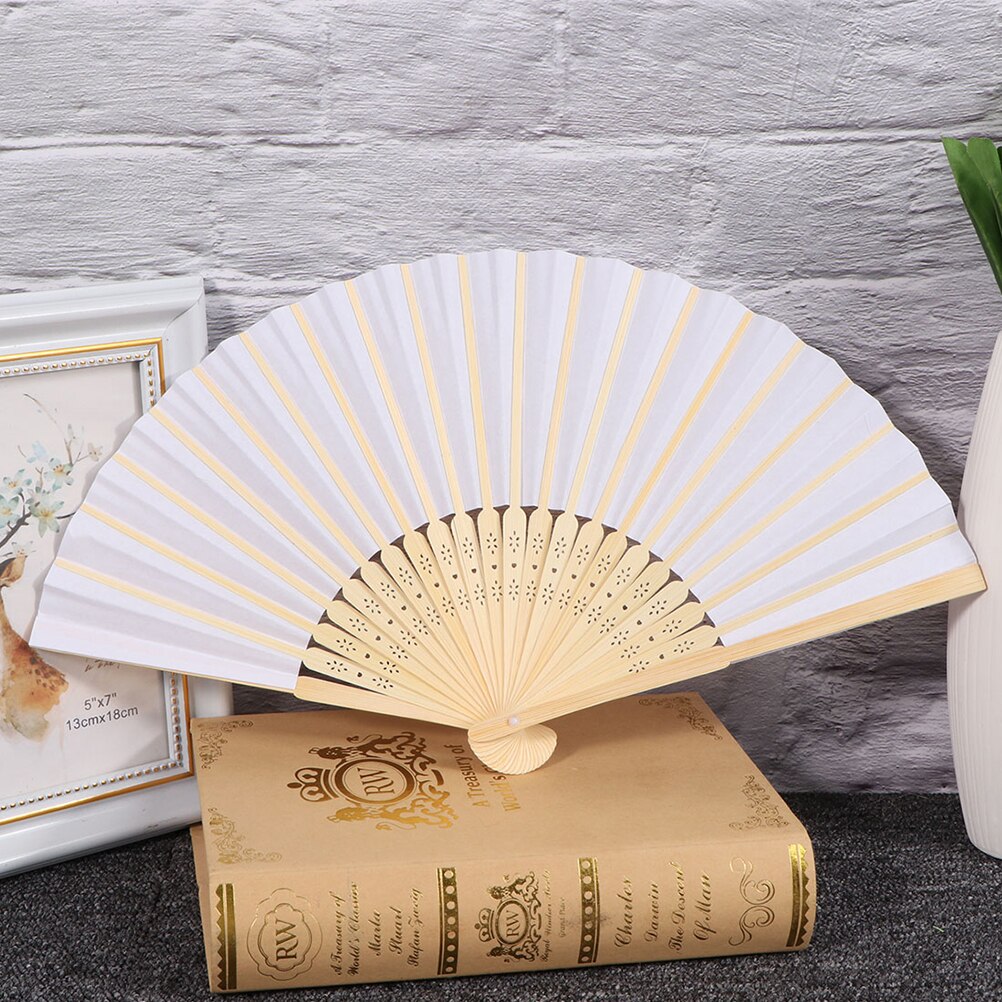 8pcs DIY Handicrafts Tools Kids Painting Folding Fan Drawing Hand Fans for Kids