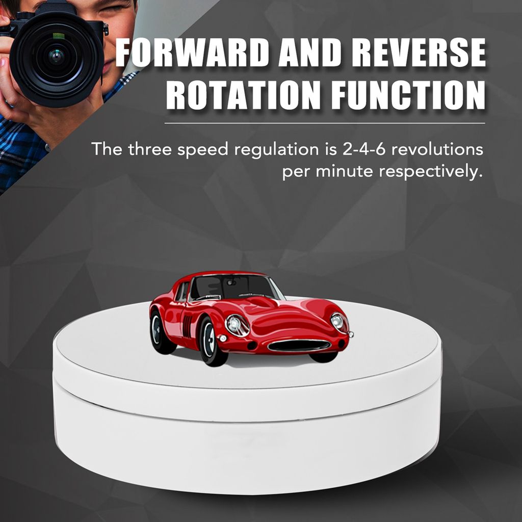 Motorized Rotating Display Stand 360 Degree Turntable 3 Speeds for Cake