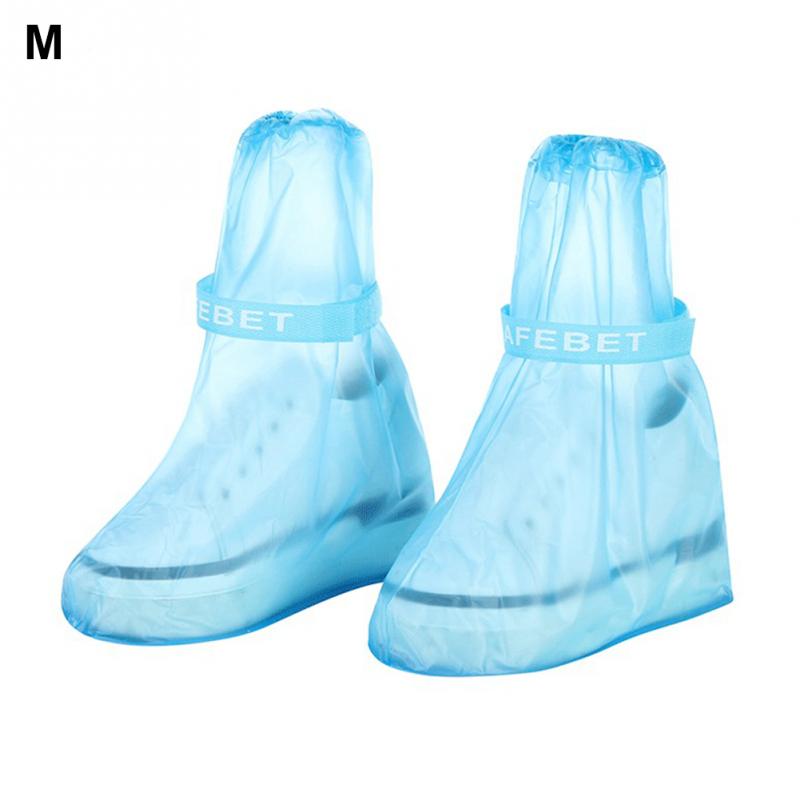 1 Pair Waterproof Protector Shoes Ribbon Rain Shoe Covers High-Top Anti-Slip Rain Shoes Cases Boot Cover Women Men: Blue / M
