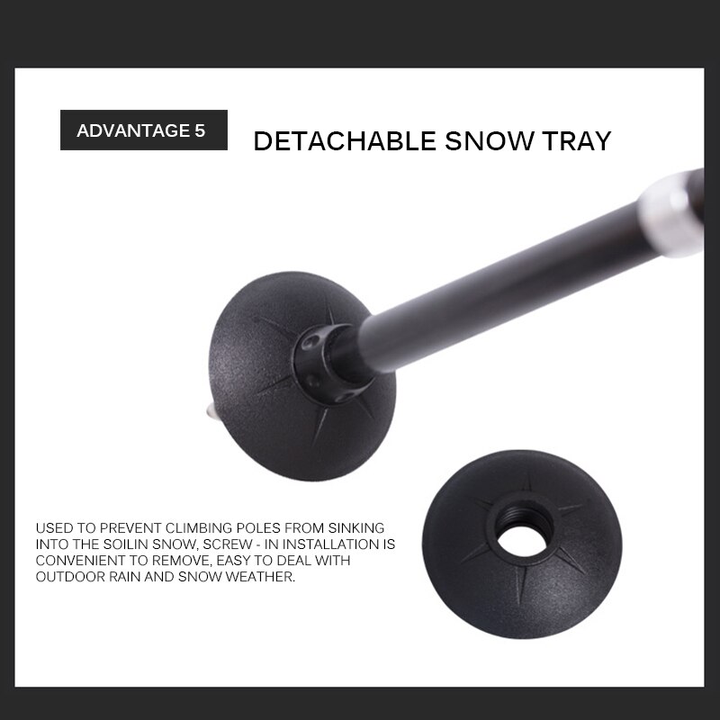 Trekking Pole Ultra-Light 5 Sections Fiber Lock Folding Rod Walking Trekking Climbing Poles Alpenstock Stick Travel Camping