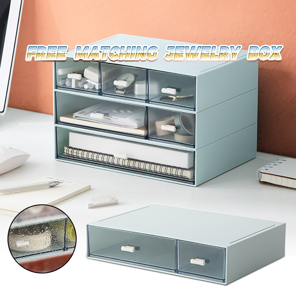 Can Be Combined Cosmetic Storage Box Plastic Cosmetics Box Nail-polish Organizer Swabs-holder Bathroom Storage Box#g30: B