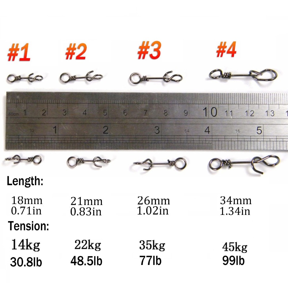 100Pcs/Set Fishing Spring Clip Snap Clamp Buckle Pins Stainless Steel Fishing Swivel Snaps Spring Connector Bass Fishing Tackle