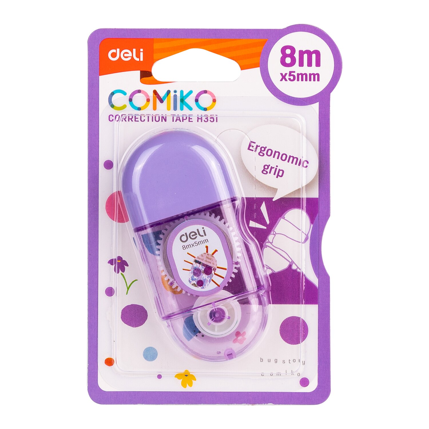 Deli Draagbare Correctie Tape Kawaii Wit Out Corrector Relatiegeschenk Briefpapier Studentenprijs School Office Supply EH350: 8m Purple