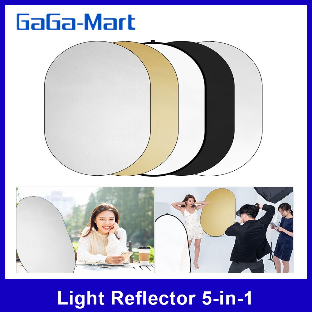 150Cm Fotografie Licht Reflector 5-in-1Translucent, Zilver, Goud, Wit, zwart Inklapbare Multi-Disc Voor Fotografie Met Zak