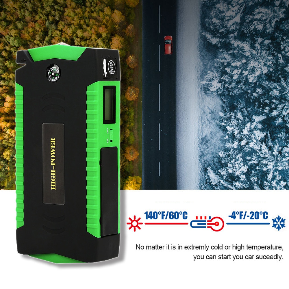 GKFLY High Capacity Car Jump Starter Power Bank 12V Portable Car Starter Starting Device Booster Starter with Cables Buster LED