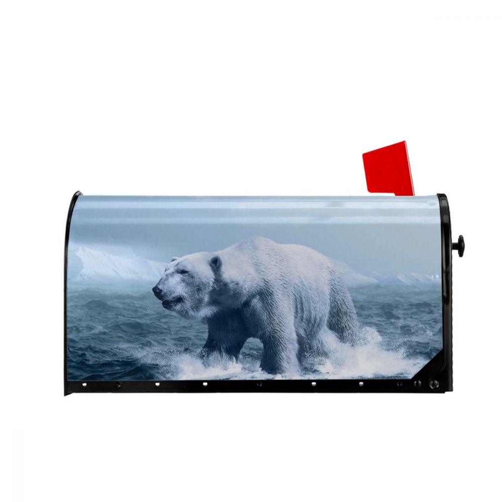 Cool White Polar Bear Mailbox Cover Christmasmailbox Wraps Magnetische Post Box Cover Voor Tuin Yard