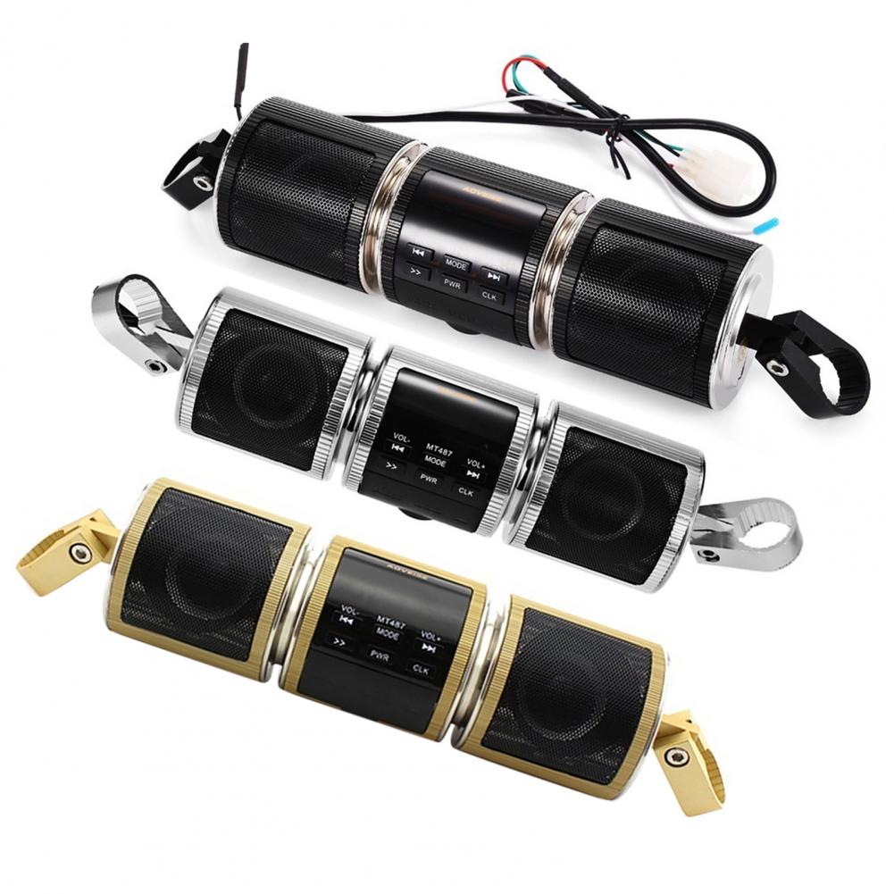 Handlebar Motorcycle MP3 Player Speaker Bluetooth Music FM Radio Waterproof Adjustable Bracket Motorbike Audio Stereo 12V