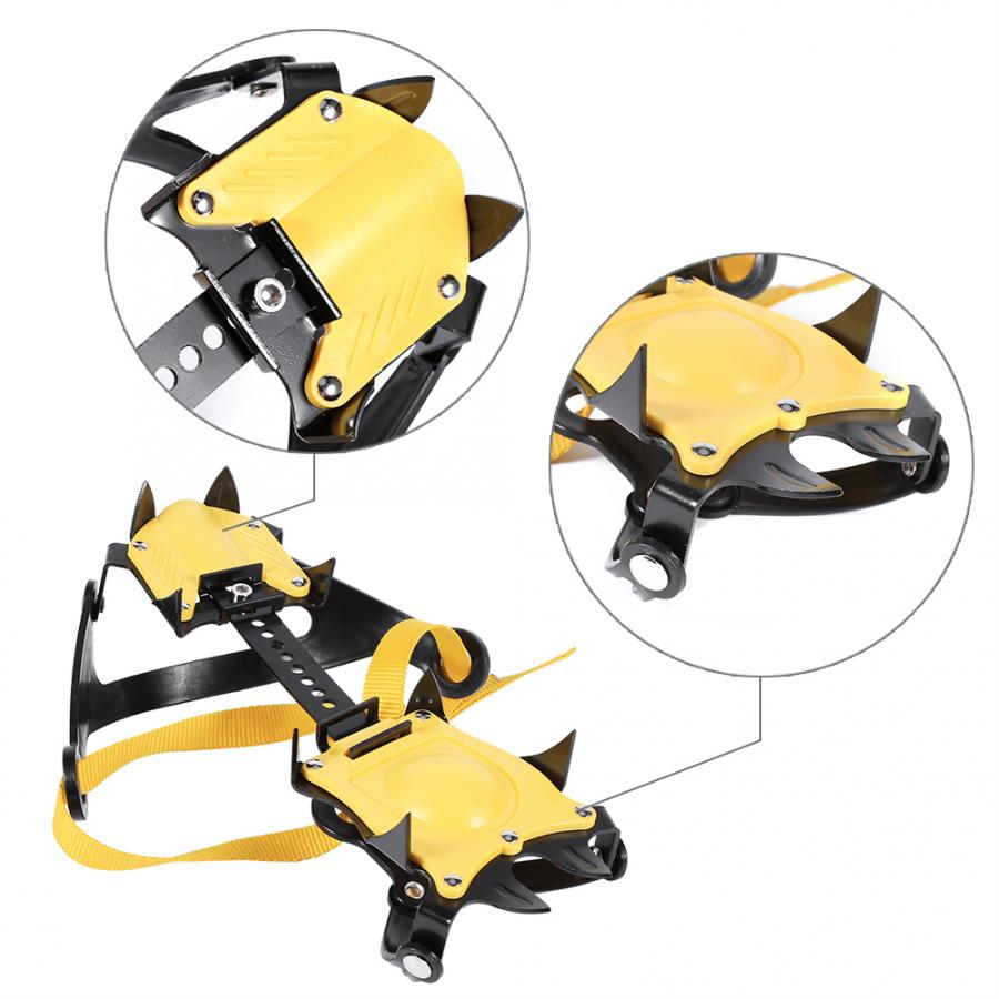 1 paar verstelbare ijs spikes 10- tanden stijgijzers band binding type ijs grips sneeuw spikes antislip noppen voor wandelen klimmen
