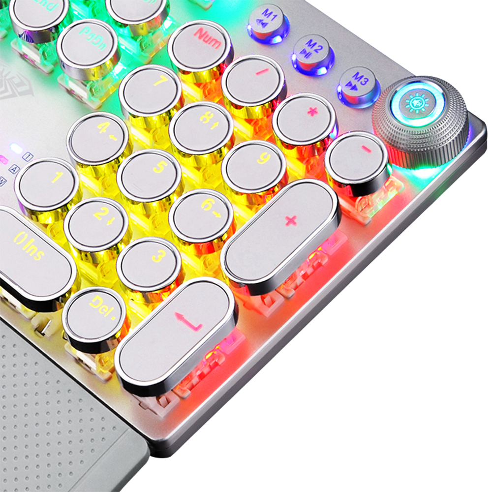 AULA Mechanical Keyboard Blue/ Black/Red/Brown Switch Gaming Keyboards for Tablet Desktop ADD Russian Spanish Korean Hebrew