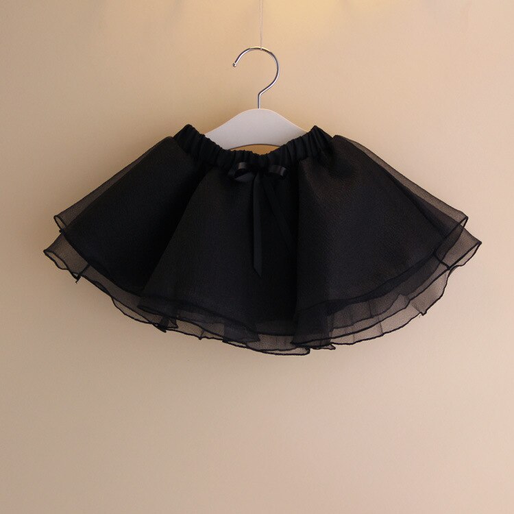 Girls Fluffy Chiffon Pettiskirt princess birthday year tutu skirts Skirt Christmas Tulle mini skirt A-lineskirt: black / 120cm height