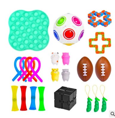 Juguetes antiestrés para niños y adultos, paquete de juguetes sensoriales para aliviar el autismo y ansiedad, 16/18/19/22/24 Uds.: 22pcs