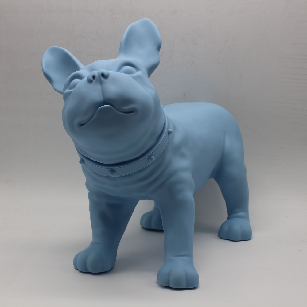 Niebieski plastikowy buldog francuski placki manekin sprzedaż na sklep zoologiczny wyświetlacz