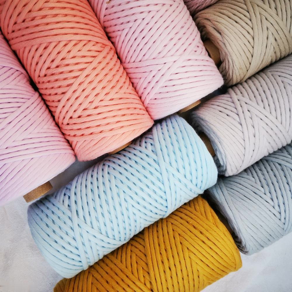 Ropemate Premium Zachte Katoenen Koord 3Mm 100M - 1 Enkele Streng Gekleurde Elastische 3Mm Touw