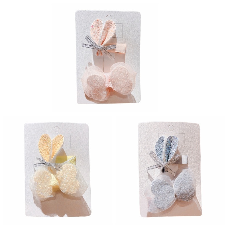 Hair Pin 2 Pcs Cloth Baby Girls Bow Headdress Cute Hair Pin Bangs Baby Side Clip Hair Accessories