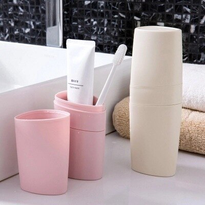 1PC Travel Toothbrush Box Portable Set Simple With Cover Toothpaste Box Toothbrush Toothbrush Cup Couple Mouth Cup
