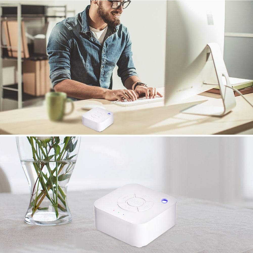 Vit ljudmaskin sömnmaskin 15 icke-slingrande lugnande ljud för sömn och avkoppling för vuxna kontor hemma tra