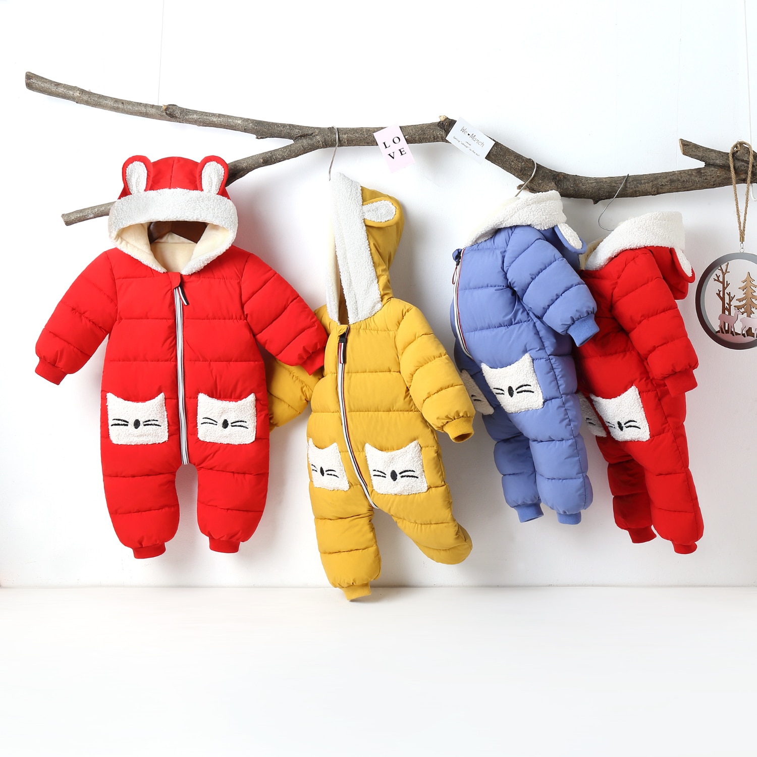 Born onesie vinter baby fløjl tøj romper til pige dreng jumpsuit børn frakke overalls børn kostume spædbørn tøj