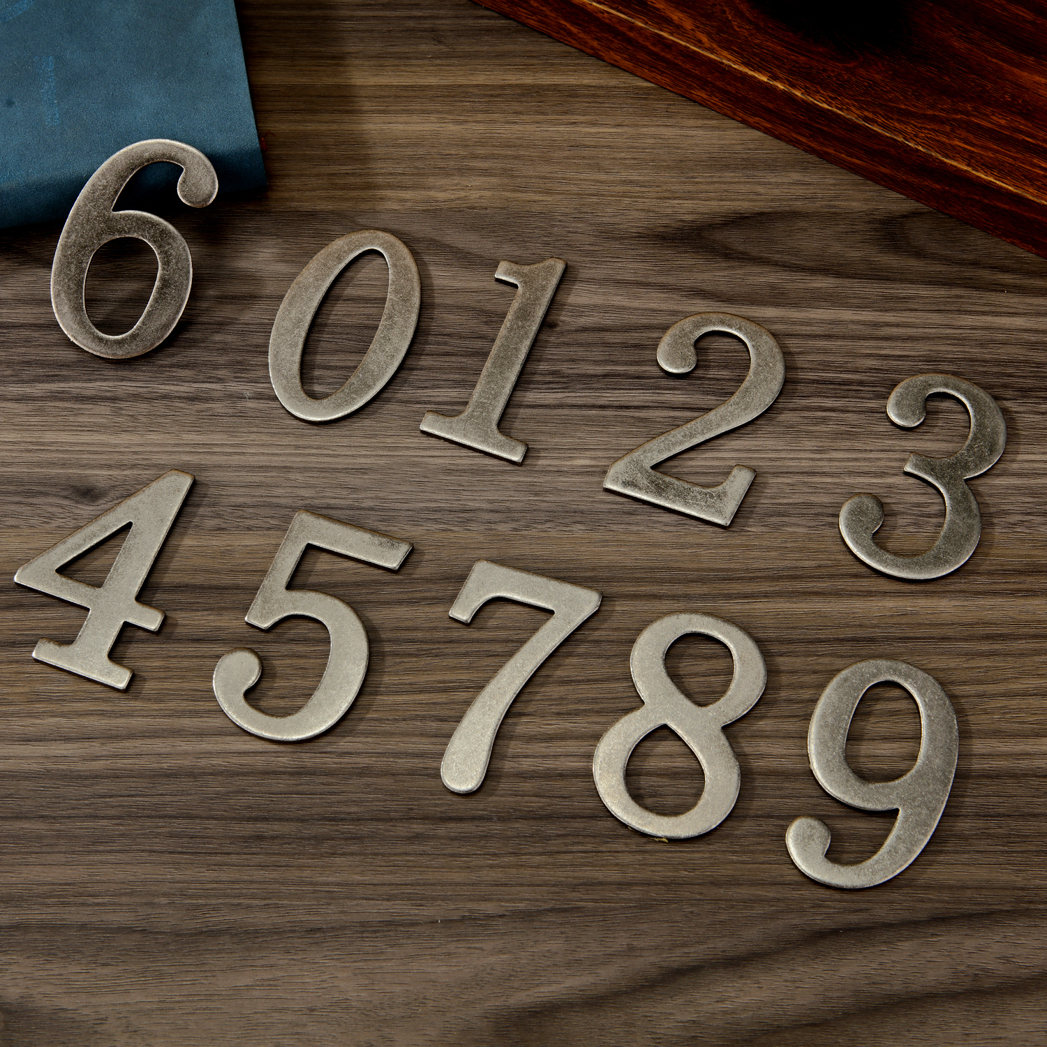 Silver Metal Door Number with Magnets 7*4cm House Number Apartment Door Number for Outdoor Hotel Home Mailbox Label