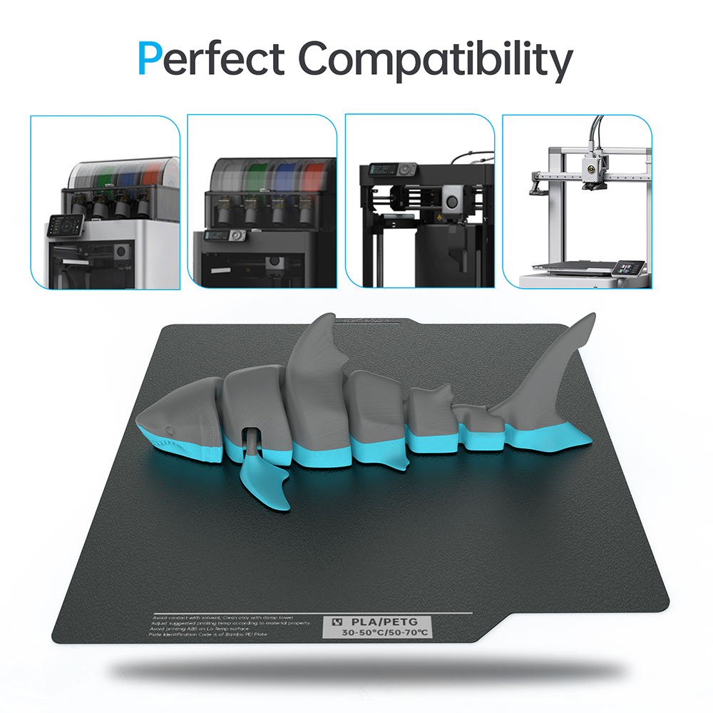 BIQU Panda plaque de construction revêtement CryoGrip sans sabot 257x257mm acier à ressort Double face texturé pour imprimante 3D BambuLab P1P P1S A1