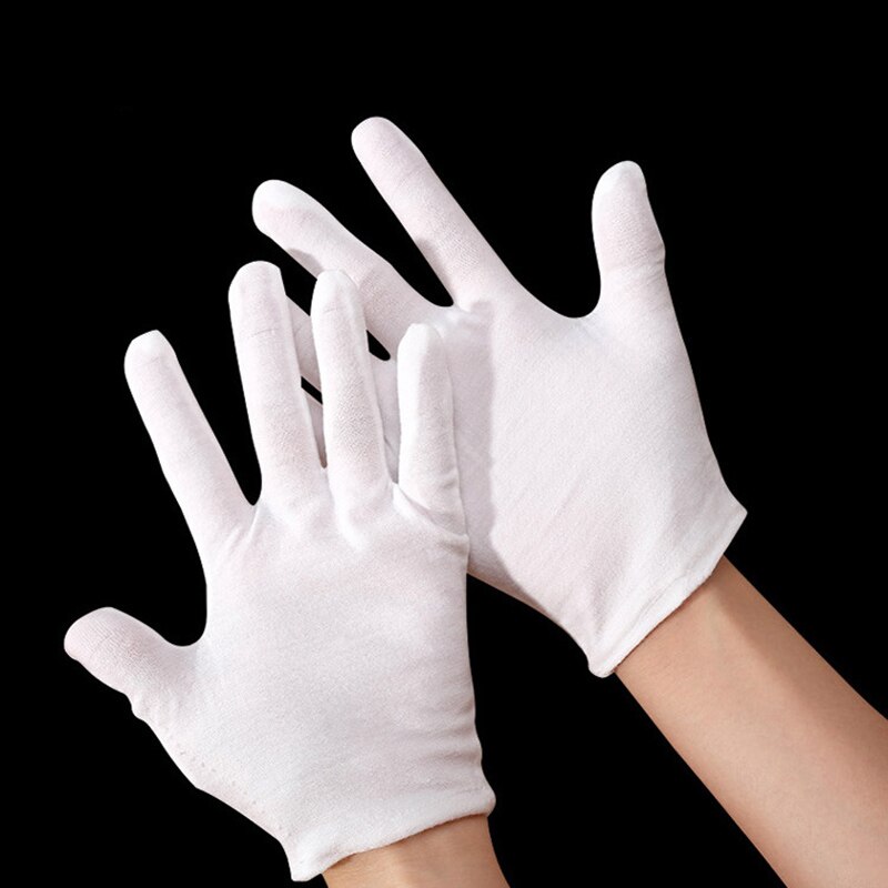 Lot De 4 Gants Noirs Fins En Coton - Sensibilité Tactile, Pour Bijouterie, Travail Délicat, Soins - 4