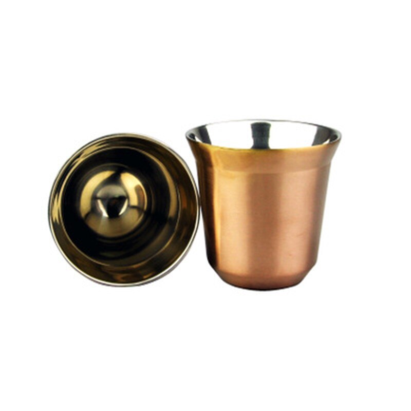 2 Stck Nespresso tassen Espresso Italienischen Edelstahl kaffee Nescafe Doppel Zauberstab Thermo kapsel kaffee tasse kaffee becher