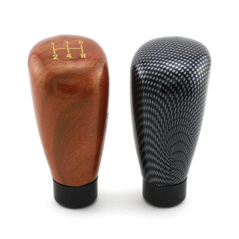 Racing Auto Shift Knob Universal Car Manual Gear Shifter Lever Stick ABS Material Peach Wood Style Carbon Fiber Look
