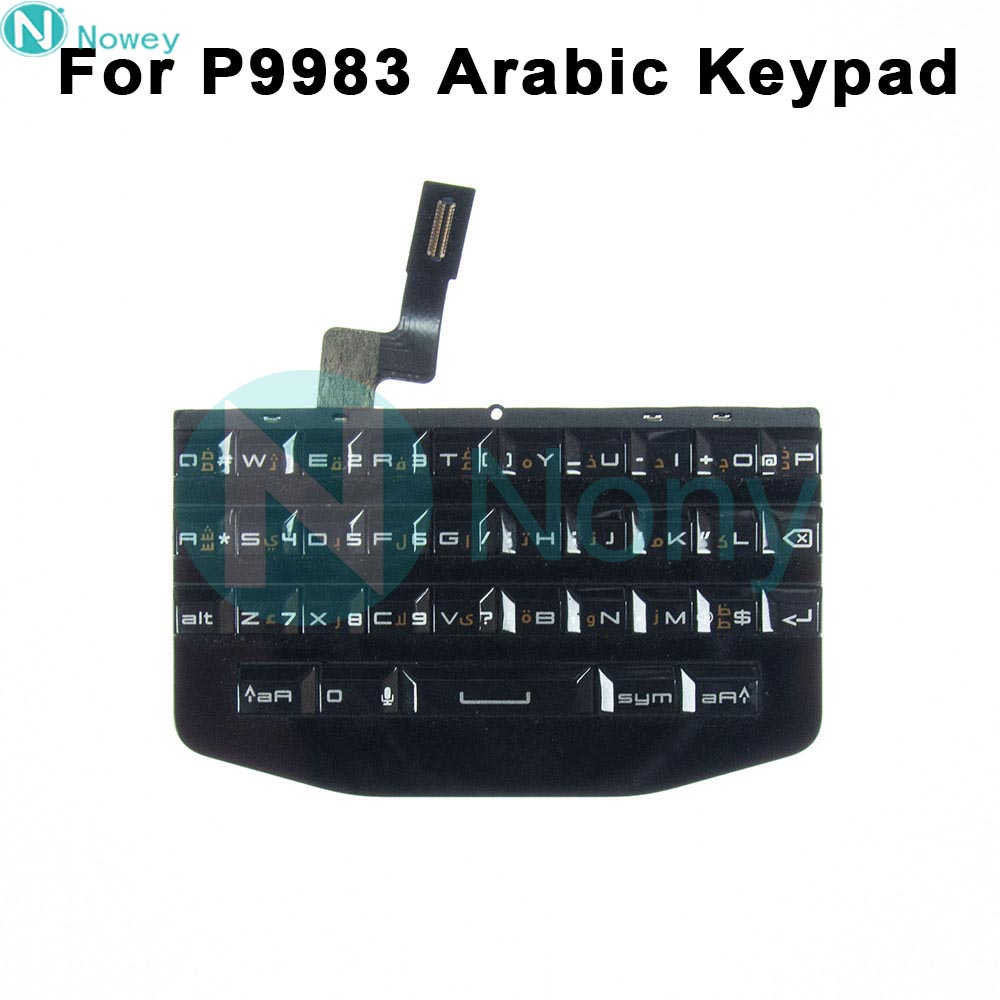 Nowey P'9983 Cover Keyboard For Blackberry 9900 Q20 P9983 9983 Phone English Russian Arabic Keypad Housing Replacement Parts: Blue / Green