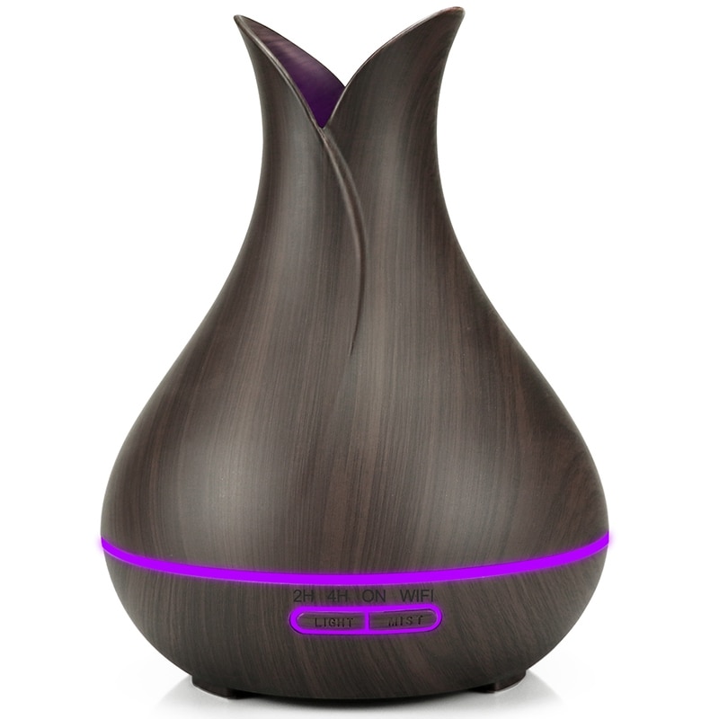 Alexa Google App commande vocale 400ml USB électrique aromathérapie diffuseur d'air bois ultrasons intelligent wifi humidificateur d'air maison
