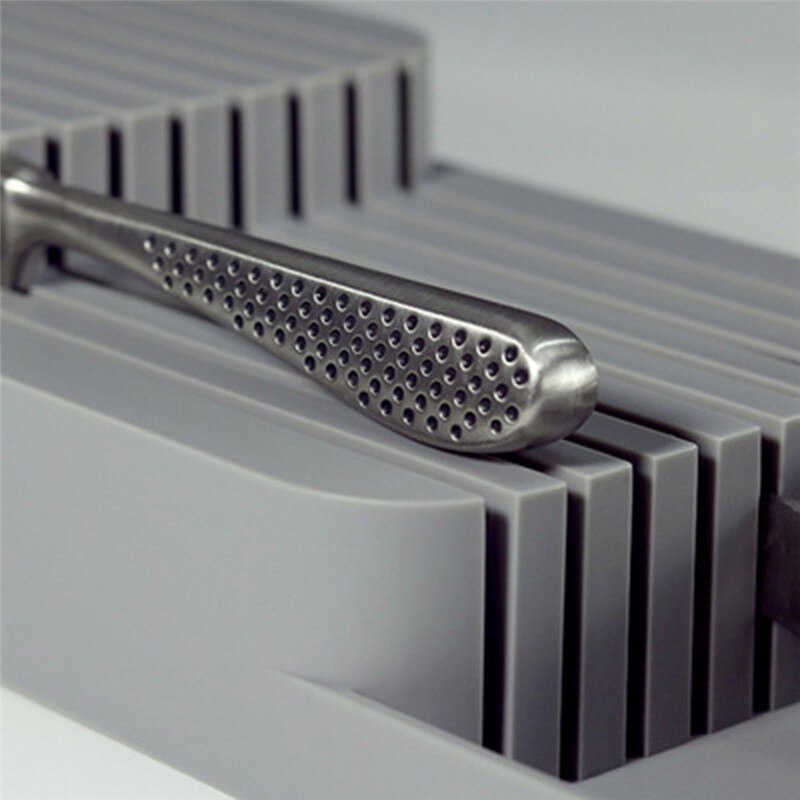 Knife Block Holder Plastic Cutlery Drawer Organizer Tray Utensil Rack Universal Knife Stand Kitchen Storage