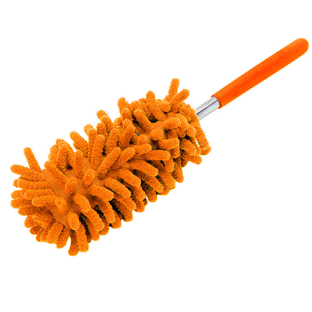 Telescopic Microfibre Duster Extendable Cleaning Home Car Cleaner Dust Handle Dust Remover Cleanning Brush Washing Tool: Orange